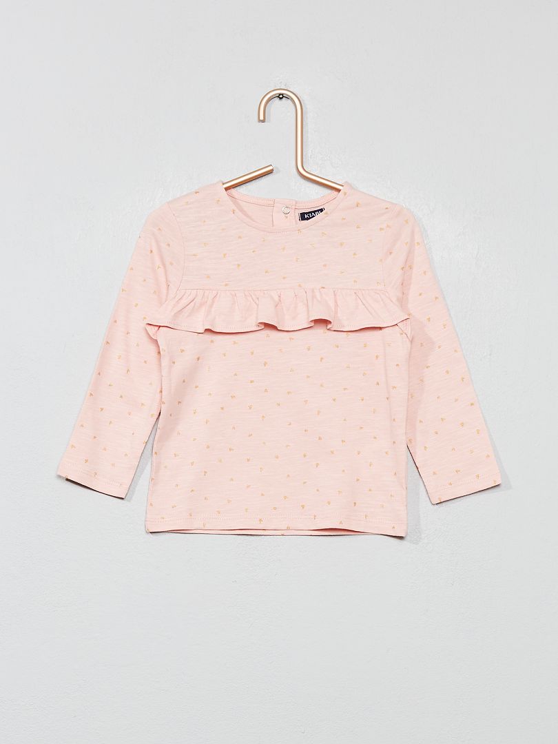 T-shirt met ruches roze - Kiabi