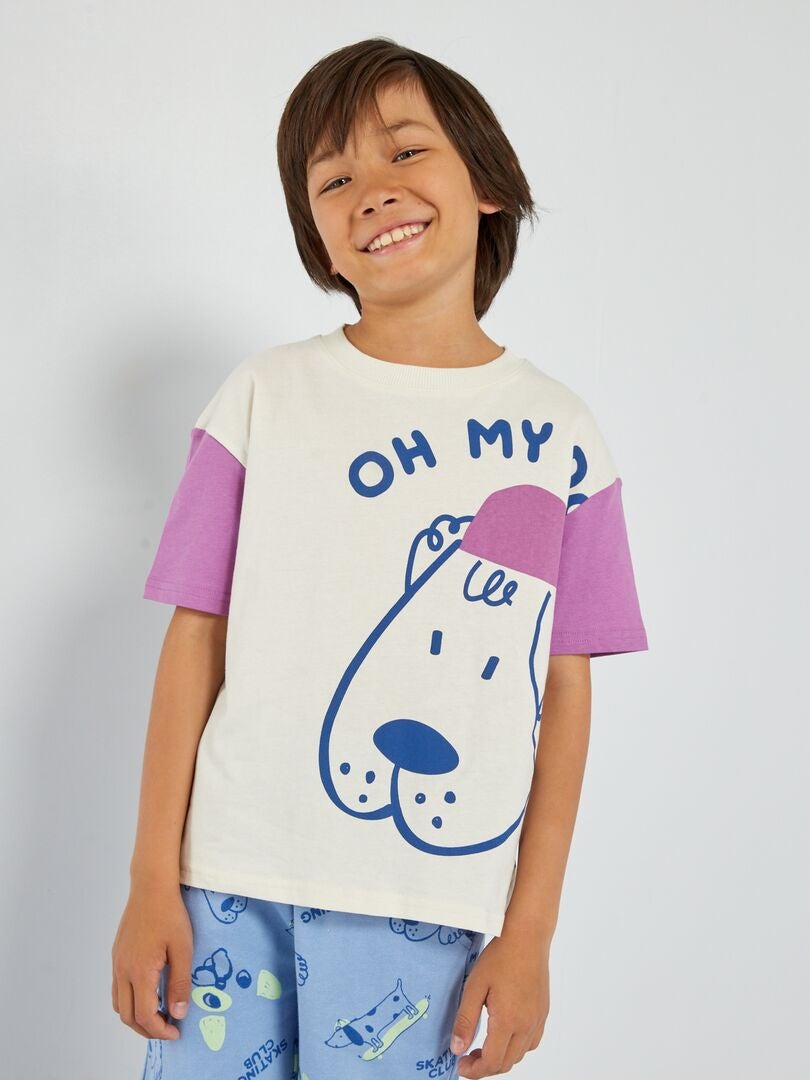 T-shirt met skateprint WIT - Kiabi