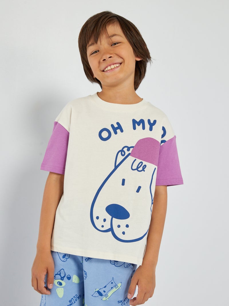 T-shirt met skateprint WIT - Kiabi