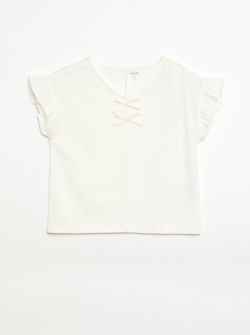 T-shirt met speelse knoopjes - Kiabi