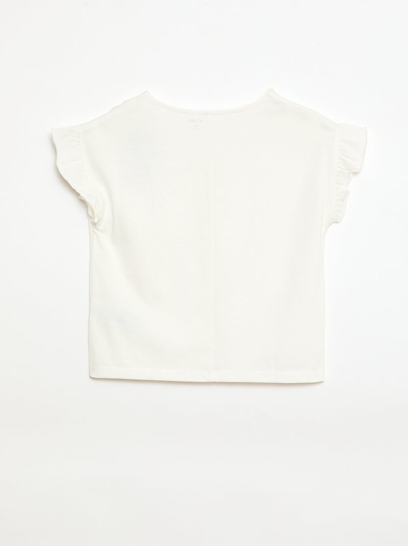 T-shirt met speelse knoopjes Biege - Kiabi