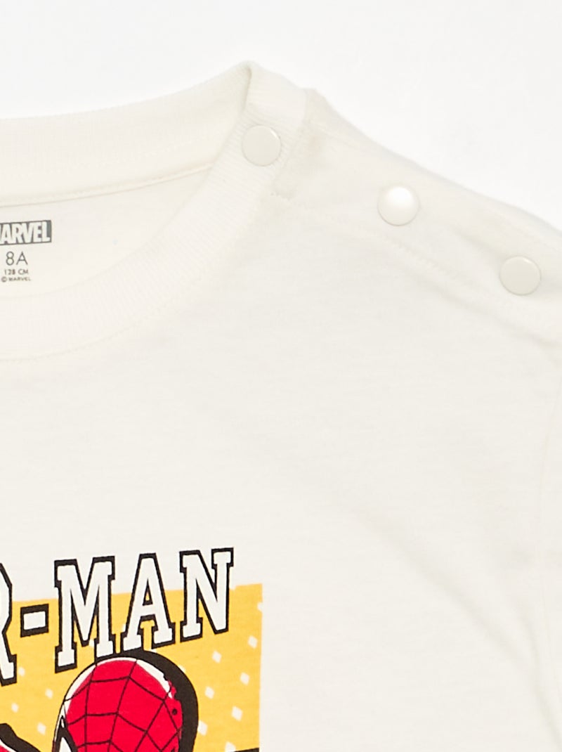 T-shirt met 'Spiderman'-print - gemakkelijk aan te trekken collectie Wit - Kiabi
