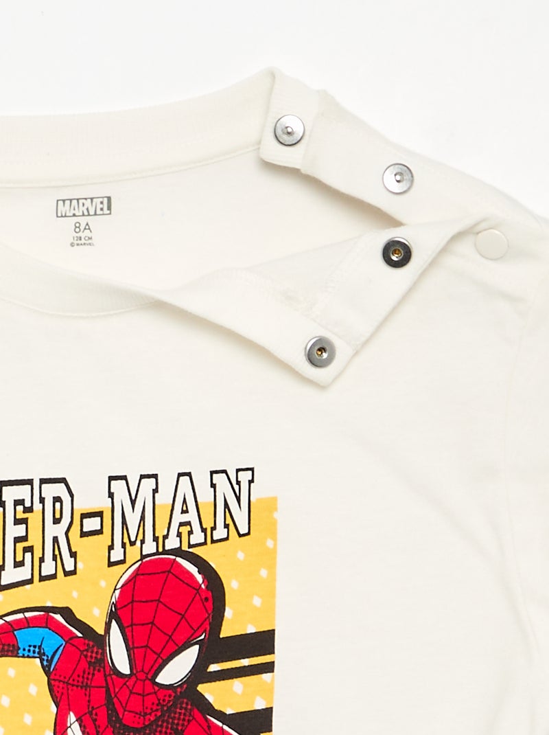 T-shirt met 'Spiderman'-print - gemakkelijk aan te trekken collectie Wit - Kiabi
