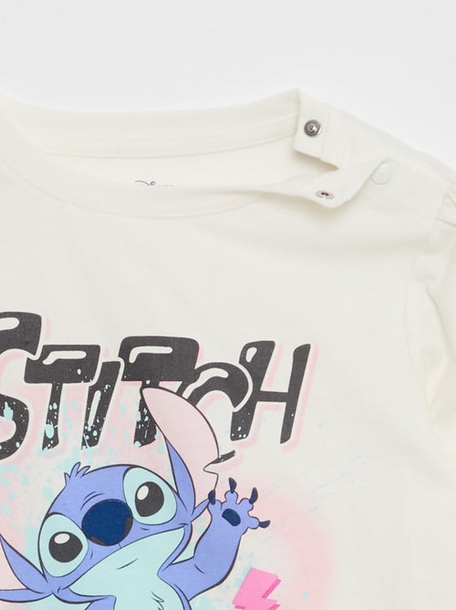 T-shirt met 'Stitch'-print en korte mouwen - gemakkelijk aan te trekken collectie - Kiabi