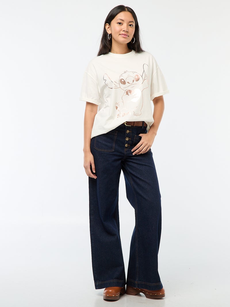 T-shirt met 'Stitch'-print Grijs - Kiabi