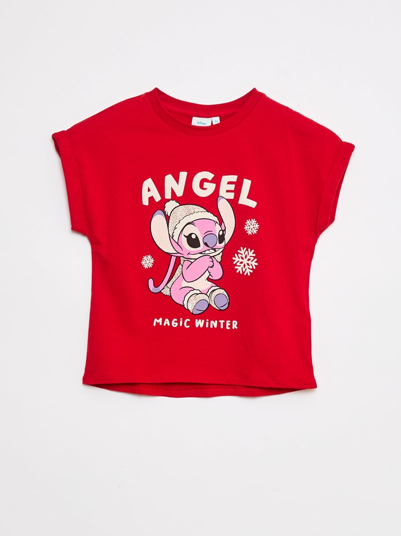T-shirt met Stitch-print Rood - Kiabi
