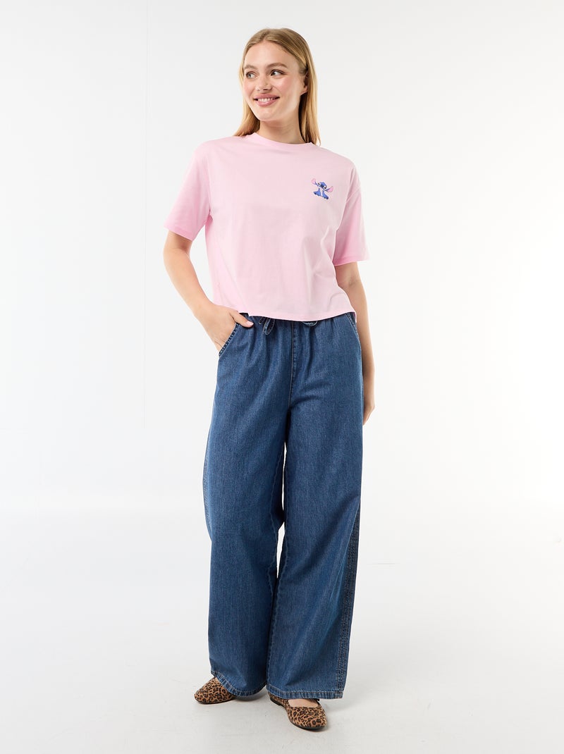 T-shirt met 'Stitch'-print Rose - Kiabi