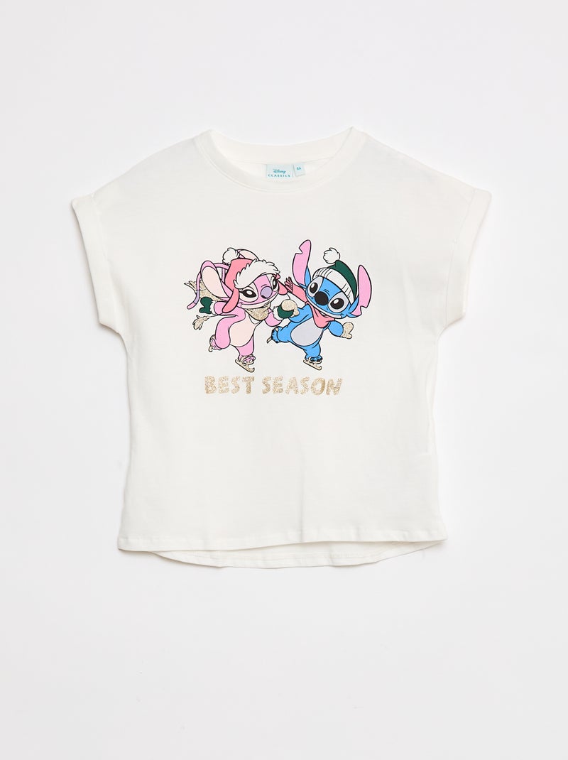 T-shirt met Stitch-print Wit - Kiabi