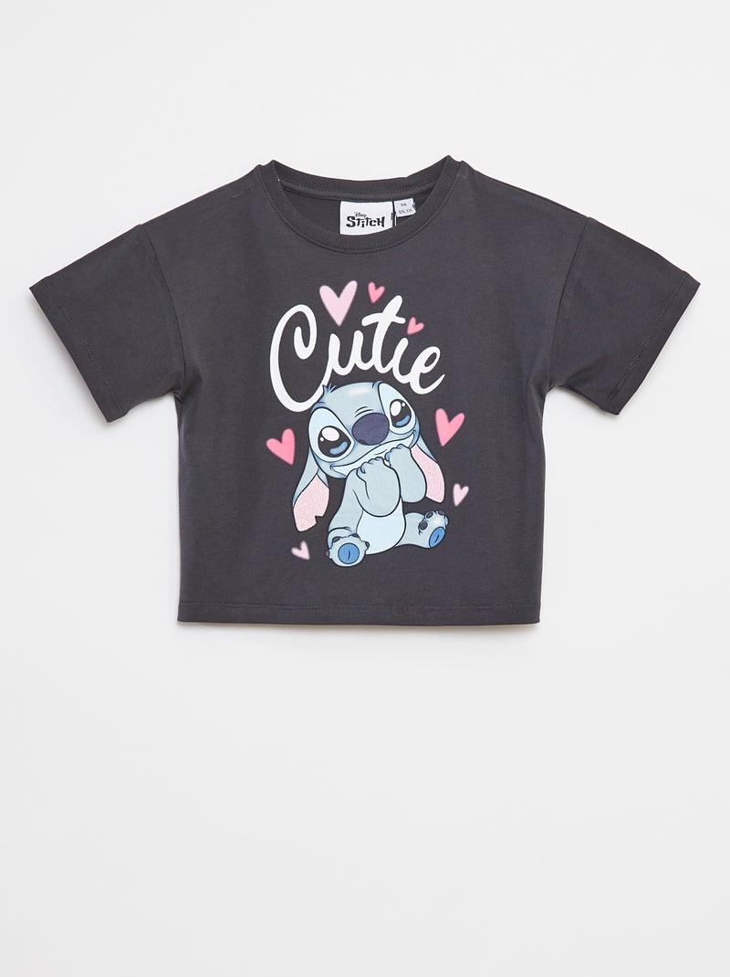 T-shirt met 'Stitch'-print Zwart - Kiabi