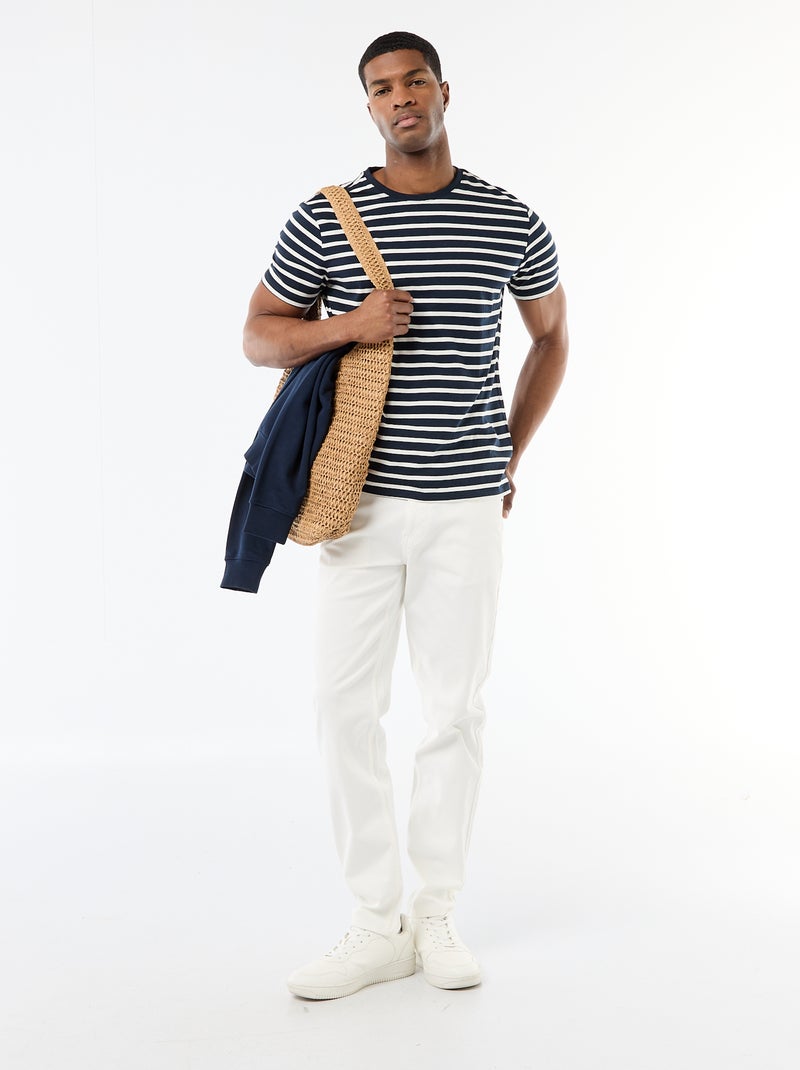 T-shirt met strepen Blauw - Kiabi