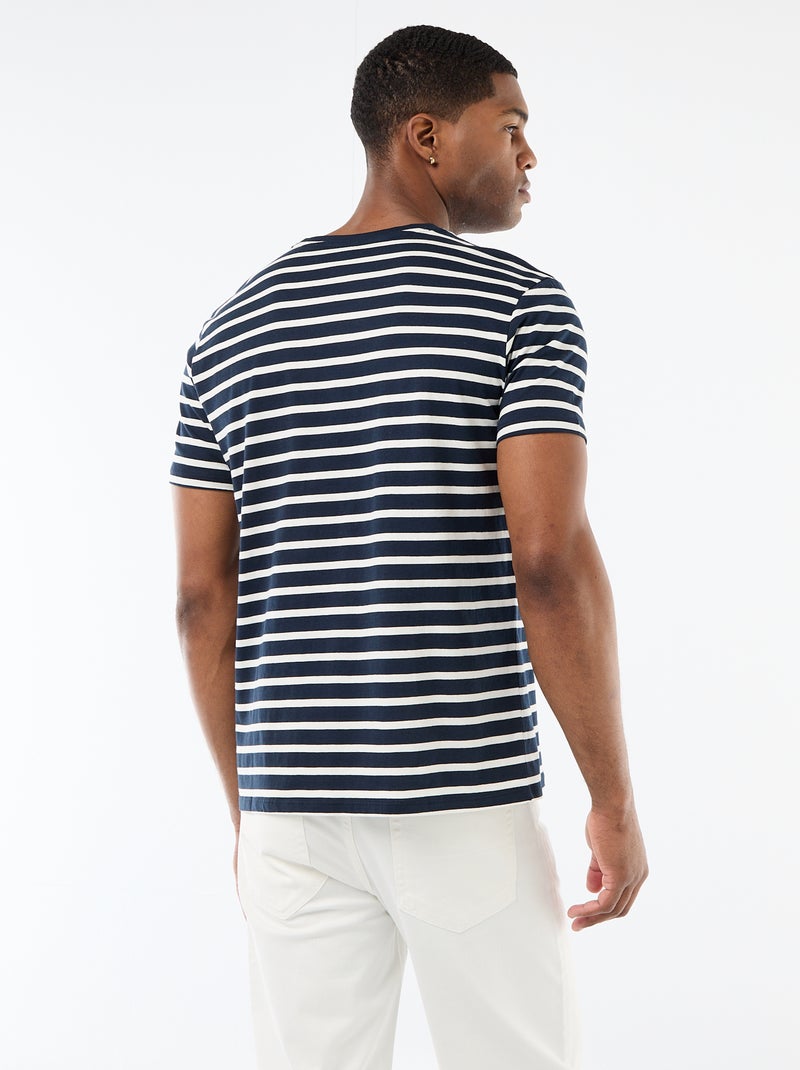 T-shirt met strepen Blauw - Kiabi