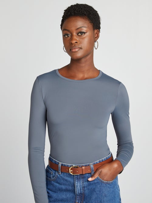 T-shirt met stretch en lange mouw - Kiabi