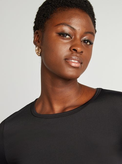 T-shirt met stretch en lange mouw - Kiabi