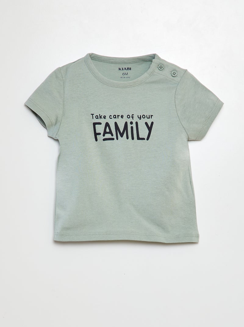 T-shirt met tekst GROEN - Kiabi
