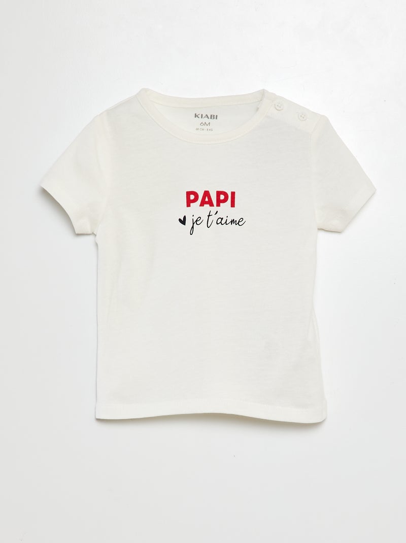 T-shirt met tekst WIT - Kiabi