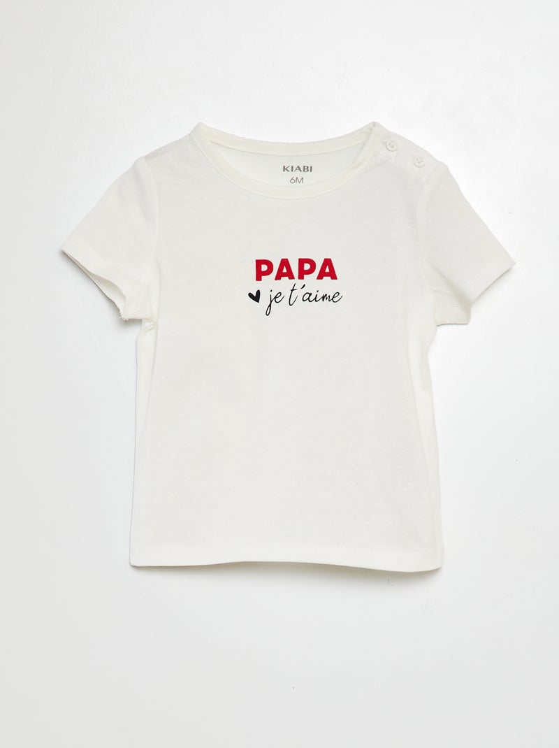 T-shirt met tekst WIT - Kiabi