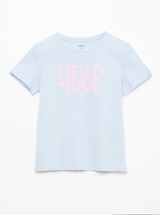 T-shirt met tekstboodschap en korte mouwen