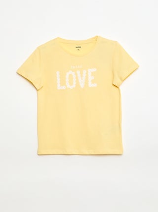 T-shirt met tekstboodschap en korte mouwen