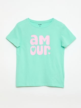 T-shirt met tekstboodschap en korte mouwen