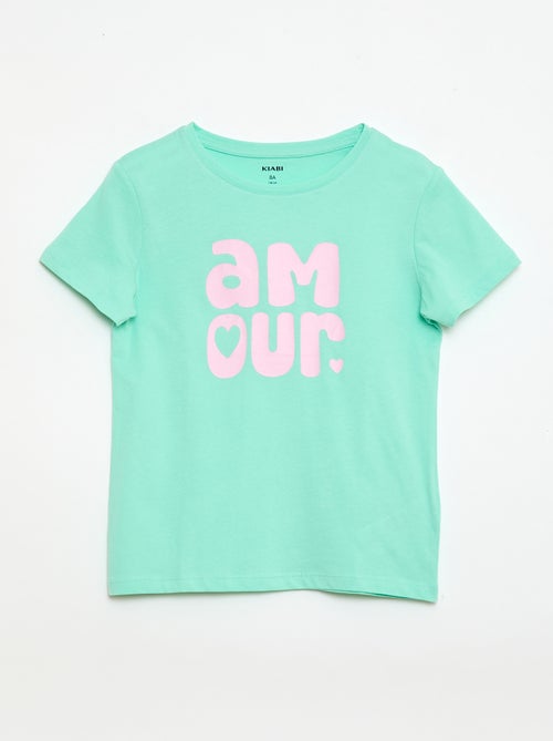 T-shirt met tekstboodschap en korte mouwen - Kiabi