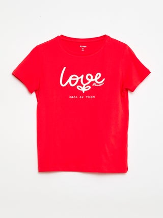 T-shirt met tekstboodschap en korte mouwen