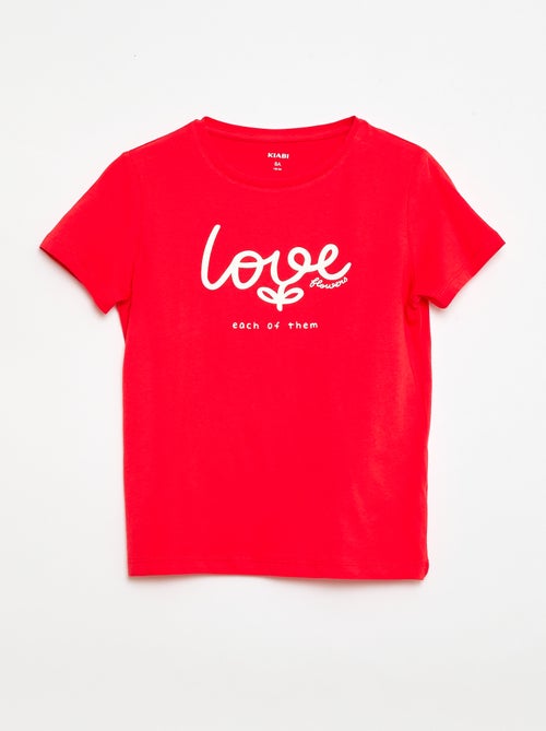 T-shirt met tekstboodschap en korte mouwen - Kiabi