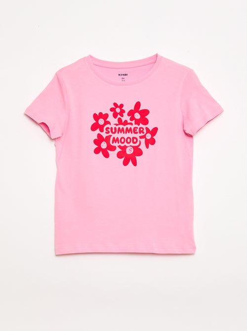 T-shirt met tekstboodschap en korte mouwen - Kiabi