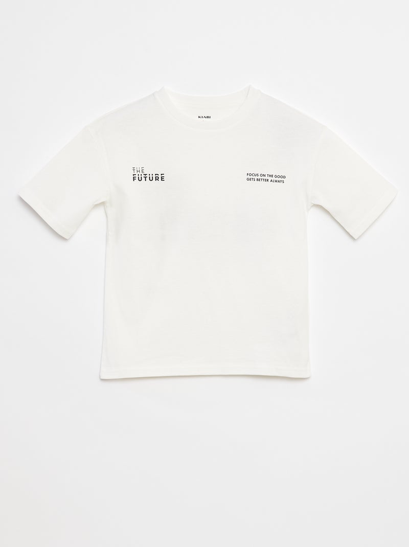 T-shirt met tekstopdruk Biege - Kiabi