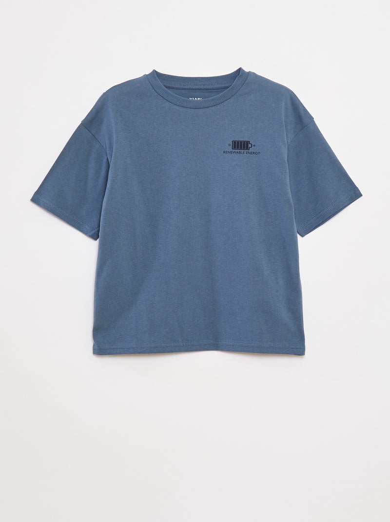T-shirt met tekstopdruk Blauw - Kiabi