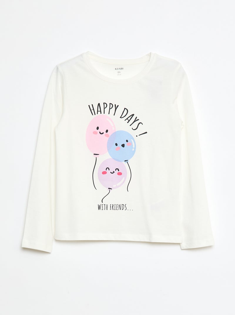 T-shirt met tekstopdruk Wit - Kiabi