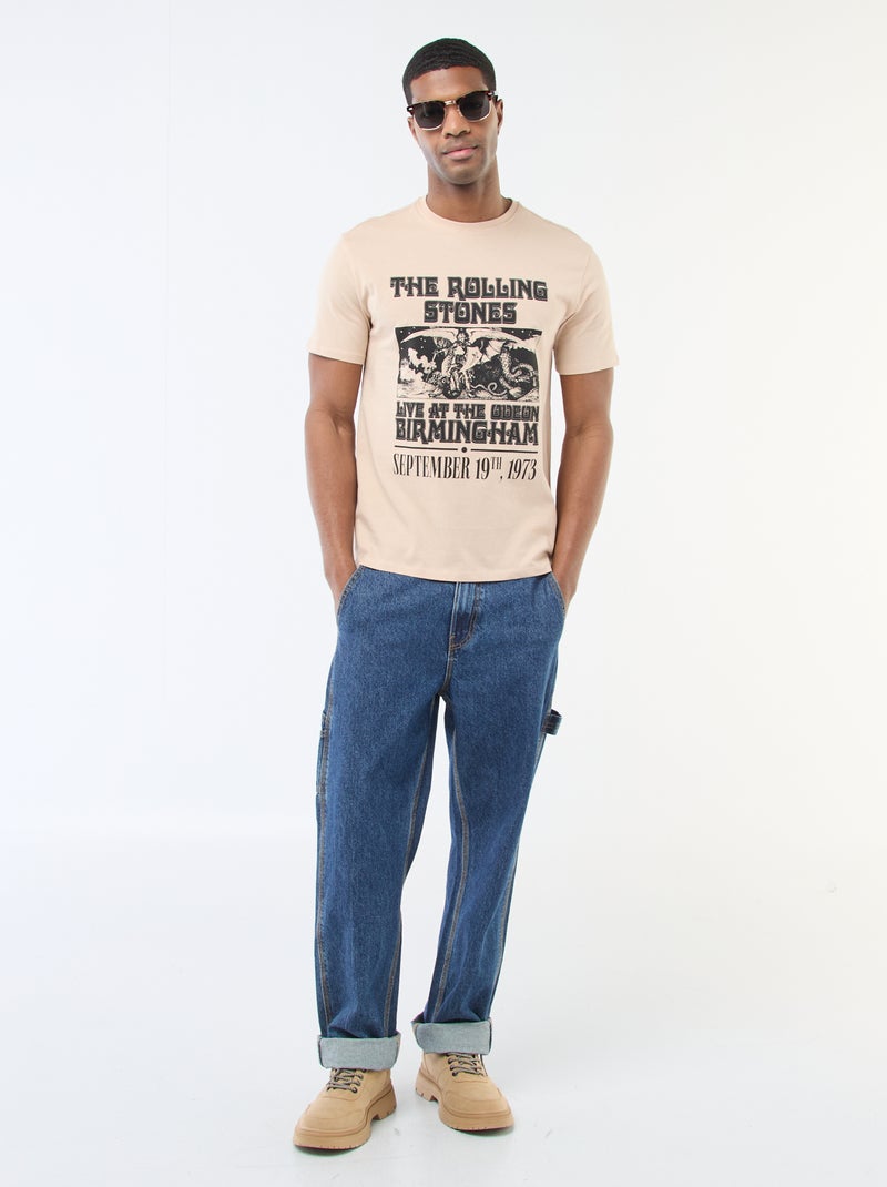 T-shirt met 'The Rolling Stones'-print Biege - Kiabi