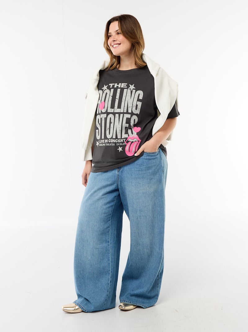 T-shirt met 'The Rolling Stones' print en korte mouwen Zwart - Kiabi