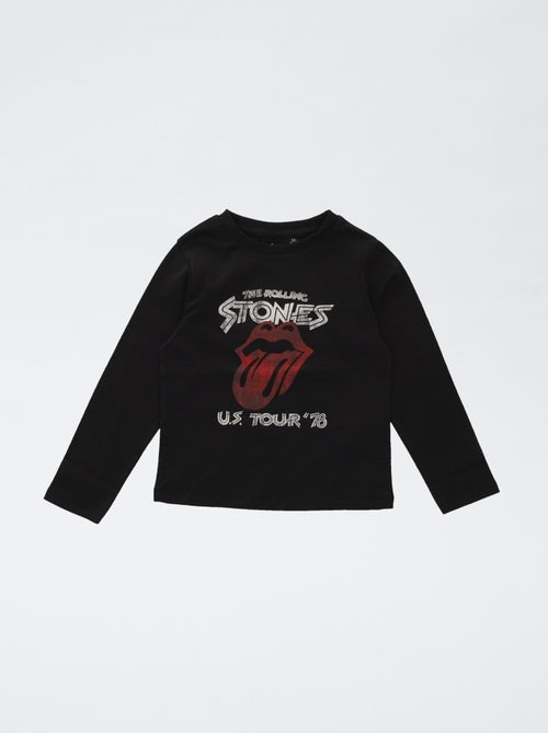 T-shirt met 'The Rolling Stones'-print van effen katoen - Kiabi