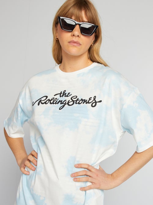 T-shirt met tie-dyeprint 'The Rolling Stones' - Kiabi