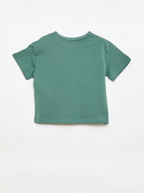 T-shirt met tropische print en korte mouwen van katoen - Kiabi