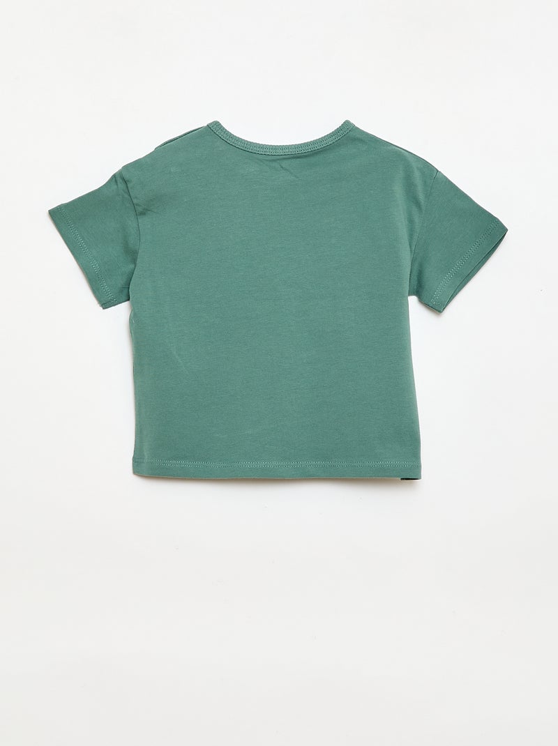 T-shirt met tropische print en korte mouwen van katoen Groen - Kiabi