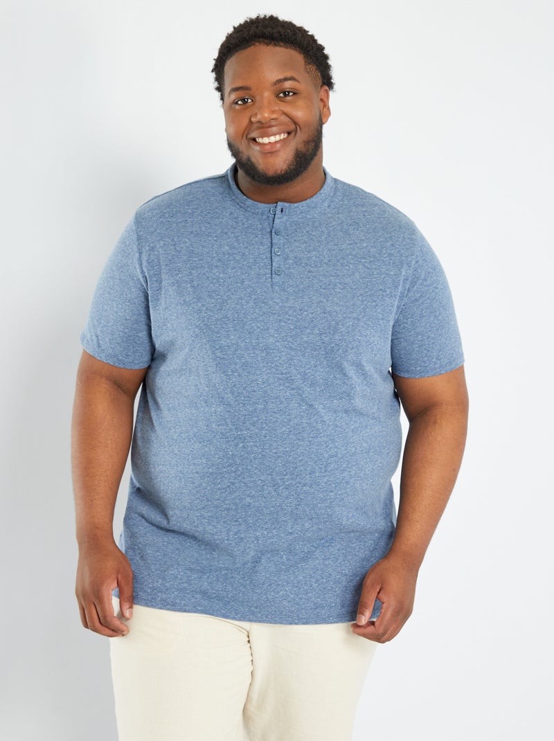 T-shirt met tuniekhals BLAUW - Kiabi