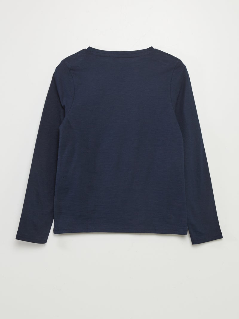 T-shirt met tuniekhals BLAUW - Kiabi