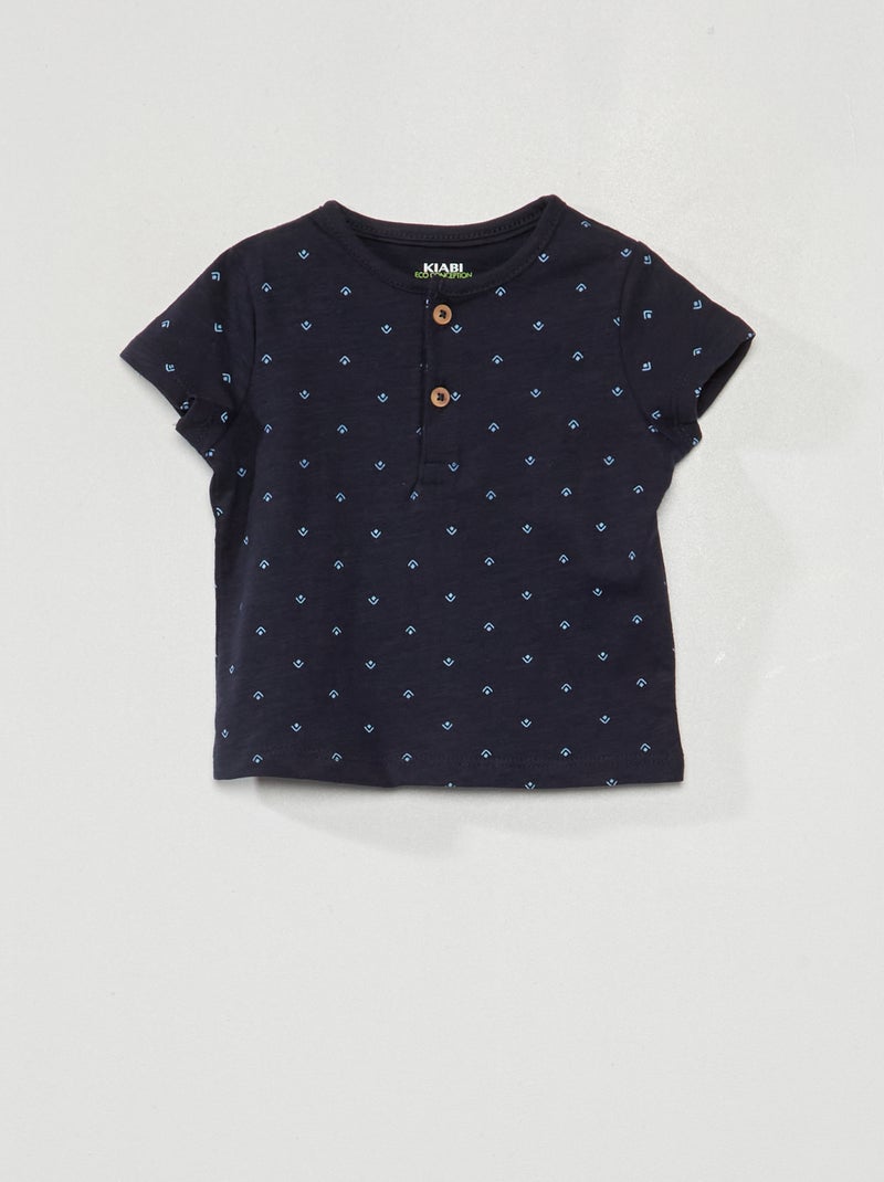 T-shirt met tuniekhals BLAUW - Kiabi