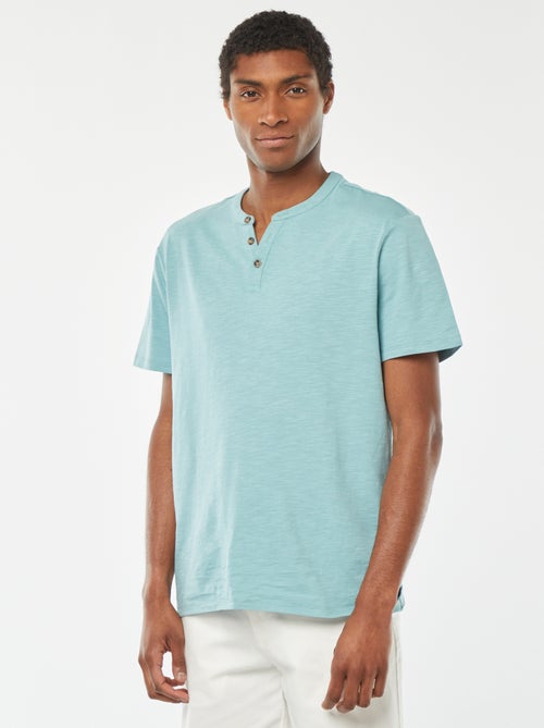 T-shirt met tuniekhals en korte mouw - Kiabi