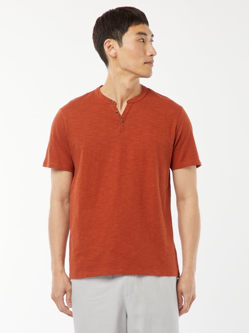 T-shirt met tuniekhals en korte mouw - Kiabi