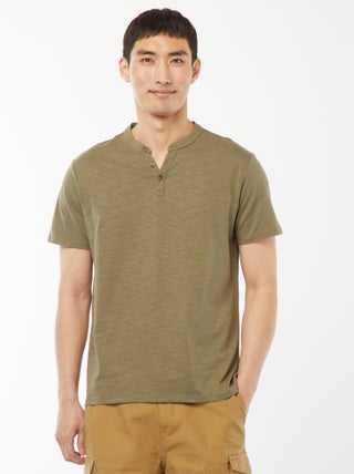 T-shirt met tuniekhals en korte mouw