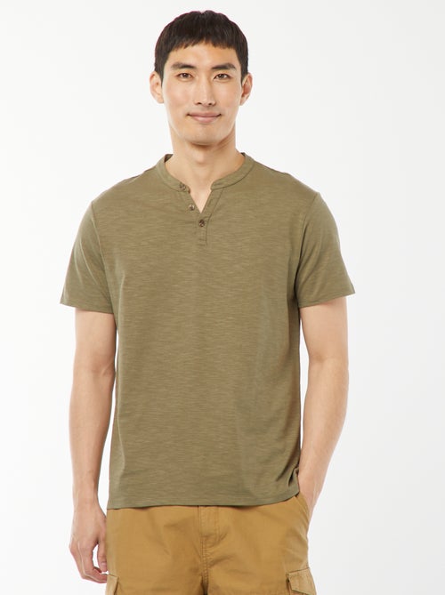 T-shirt met tuniekhals en korte mouw - Kiabi