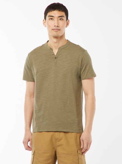 T-shirt met tuniekhals en korte mouw - Kiabi