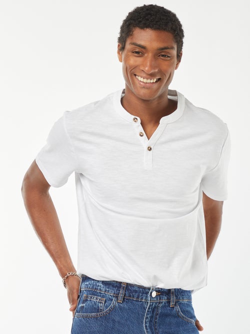 T-shirt met tuniekhals en korte mouw - Kiabi