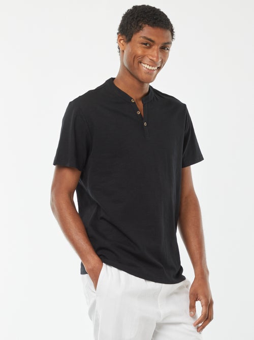 T-shirt met tuniekhals en korte mouw - Kiabi