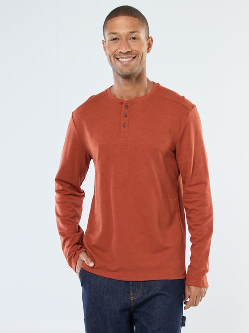 T-shirt met tuniekhals en lange mouw - Kiabi