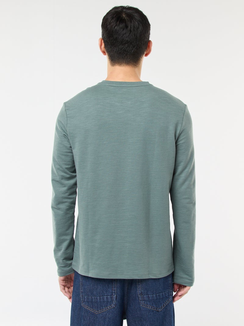 T-shirt met tuniekhals en lange mouw Groen - Kiabi
