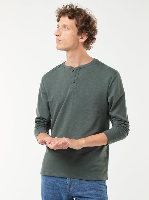 T-shirt met tuniekhals en lange mouw - Kiabi