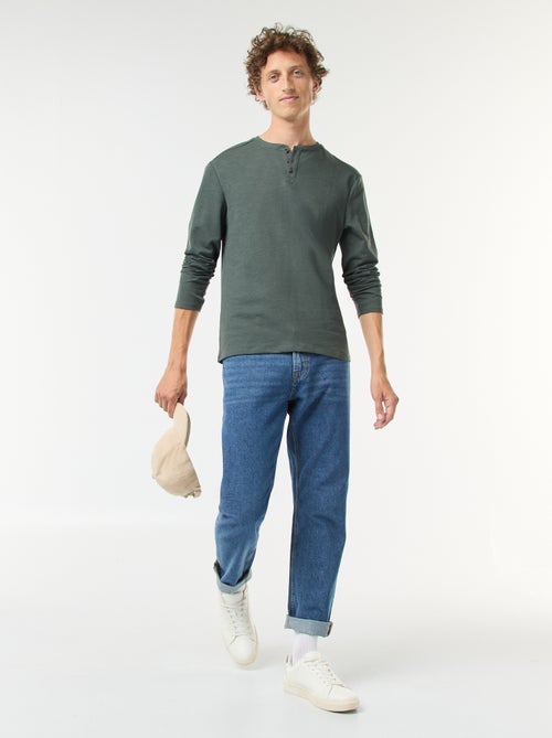 T-shirt met tuniekhals en lange mouw - Kiabi